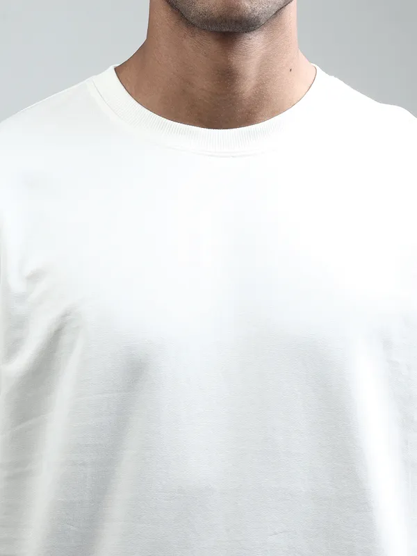 White_Oversized_Originals_French_Terry_Cotton_Round_Neck_T_Shirt_For_Men