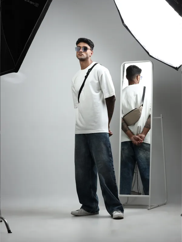 White_Oversized_Originals_French_Terry_Cotton_Round_Neck_T_Shirt_For_Men