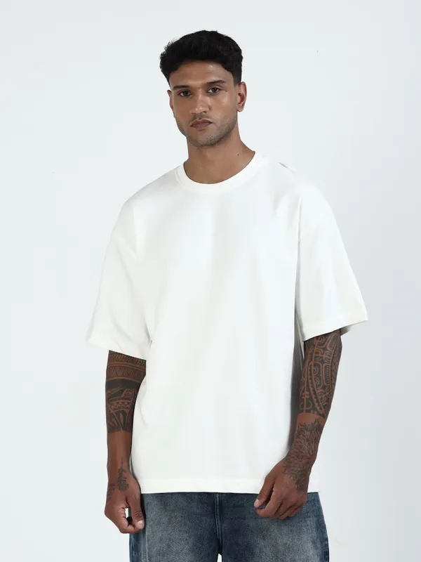 White_Oversized_Originals_French_Terry_Cotton_Round_Neck_T_Shirt_For_Men