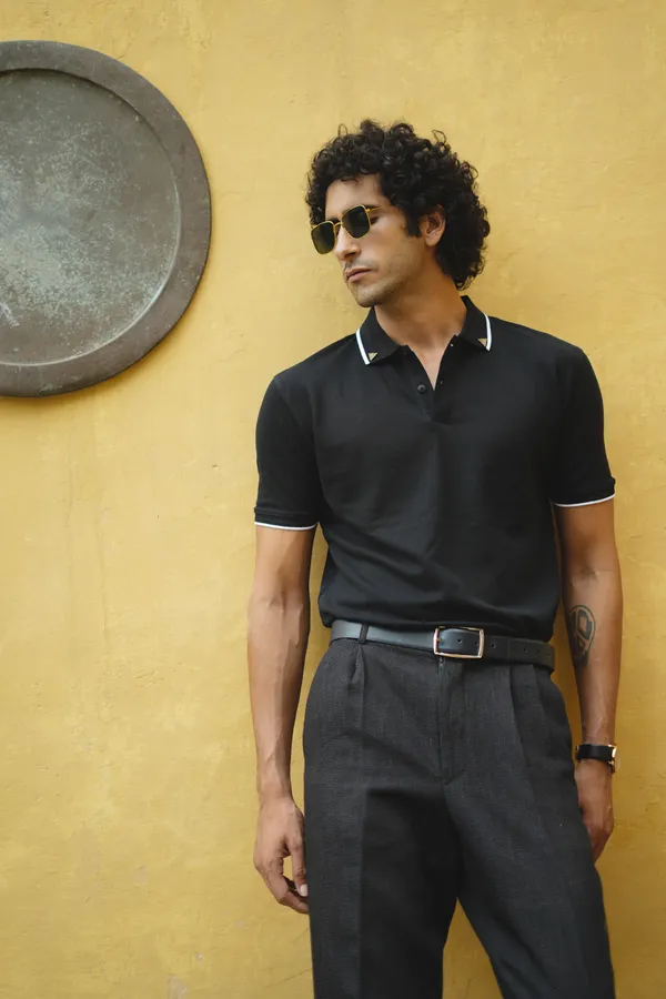 Classic_Black_Premium_Polo_Pima_Cotton_Polo_Neck_T_Shirt_For_Men