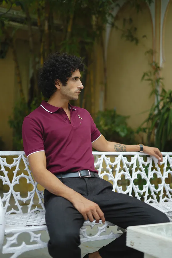 French_Wine_Premium_Polo_Pima_Cotton_Polo_Neck_T_Shirt_For_Men
