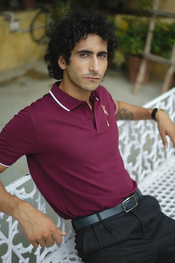 French_Wine_Premium_Polo_Pima_Cotton_Polo_Neck_T_Shirt_For_Men