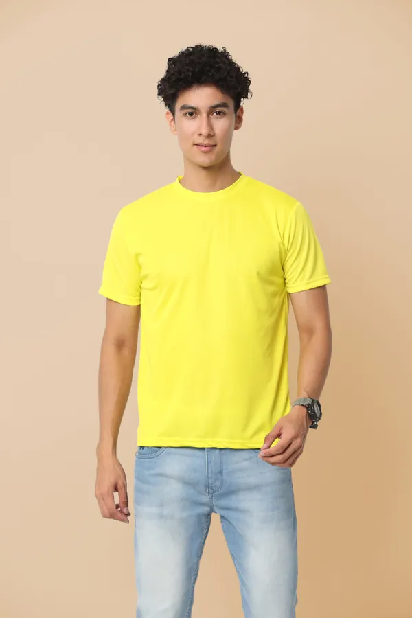 Yellow_Sports_Crewneck_Polyester_Round_Neck_T_Shirt_For_Men_And_Women