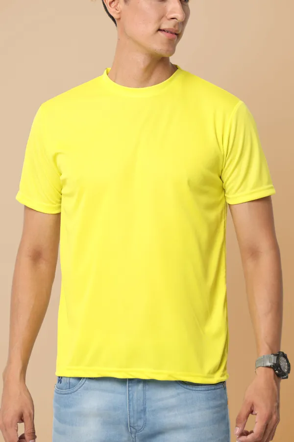 Yellow_Sports_Crewneck_Polyester_Round_Neck_T_Shirt_For_Men_And_Women