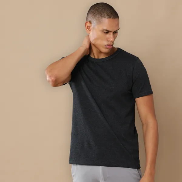 Charcoal_Melange_Sustainable_Crewneck_Cotton_And_Polyester_Round_Neck_T_Shirt_For_Men