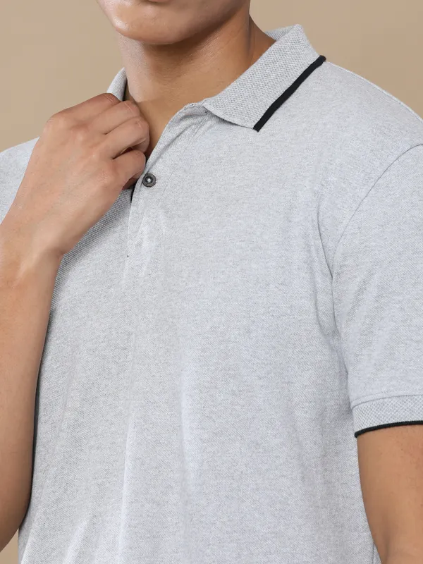 Grey_Sustainable_Jacquard_Cotton_And_Polyester_Polo_Neck_T_Shirt_For_Men