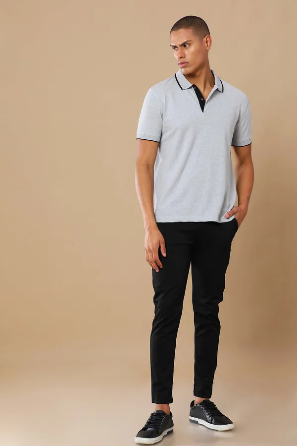 Grey_Sustainable_Jacquard_Cotton_And_Polyester_Polo_Neck_T_Shirt_For_Men