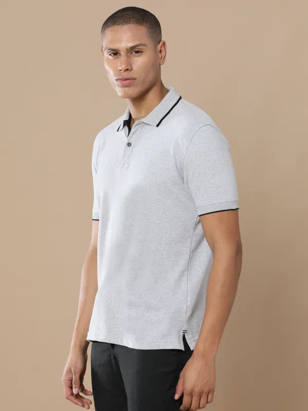Grey_Sustainable_Jacquard_Cotton_And_Polyester_Polo_Neck_T_Shirt_For_Men
