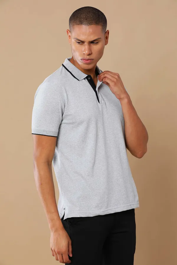 Grey_Sustainable_Jacquard_Cotton_And_Polyester_Polo_Neck_T_Shirt_For_Men