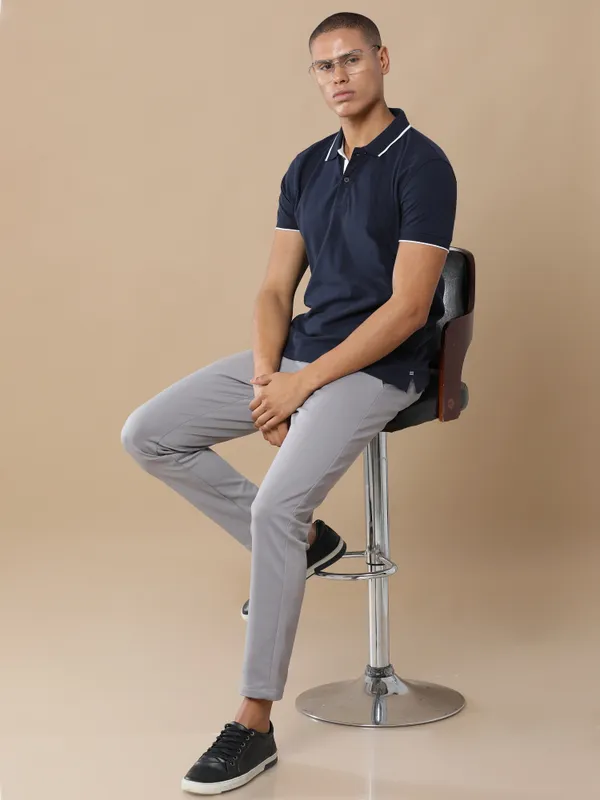 Navy_Blue_Sustainable_Jacquard_Cotton_And_Polyester_Polo_Neck_T_Shirt_For_Men