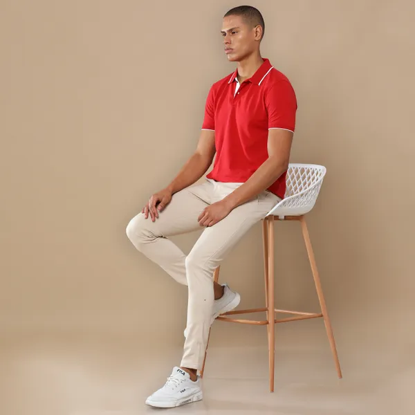 Red_Sustainable_Jacquard_Cotton_And_Polyester_Polo_Neck_T_Shirt_For_Men