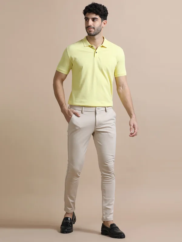 Yellow_Sustainable_Jacquard_Cotton_And_Polyester_Polo_Neck_T_Shirt_For_Men