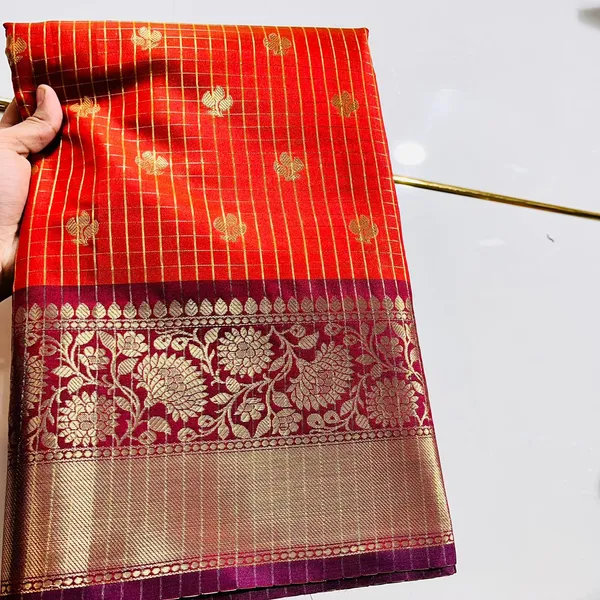 Red_Traditional_With_Golden_Zari_Work_And_Maroon_Border_Silk_Saree_For_Women