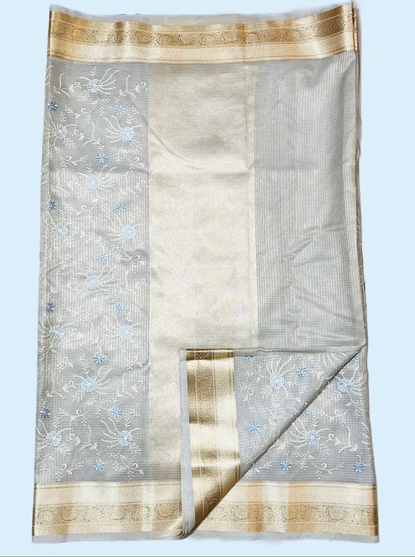 Light_Green_Embroidered_With_Golden_Zari_Border_Silk_Saree_For_Women