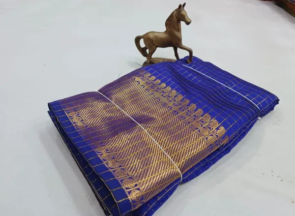 Royal_Blue_Kanjivaram_With_Golden_Zari_Border_Silk_Saree_For_Women