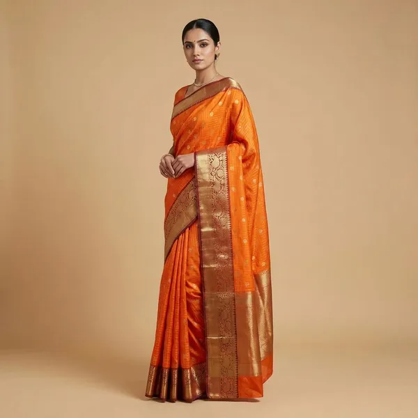 Orange_Traditional_With_Zari_Work_And_Maroon_Border_Silk_Saree_For_Women