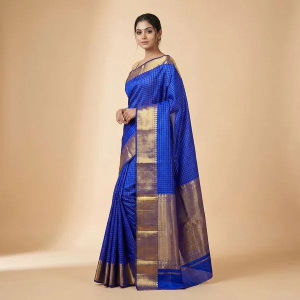 Royal_Blue_Pure_With_Golden_Zari_Border_And_Pallu___Traditional_South_Indian_Wedding_Silk_Saree_For_Women