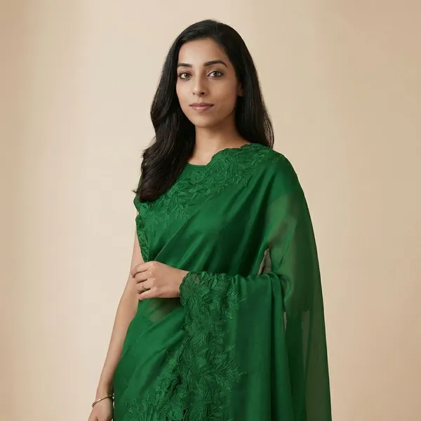Elegant_Green_Embroidered_With_Blouse_Piece_Silk_Saree_For_Women