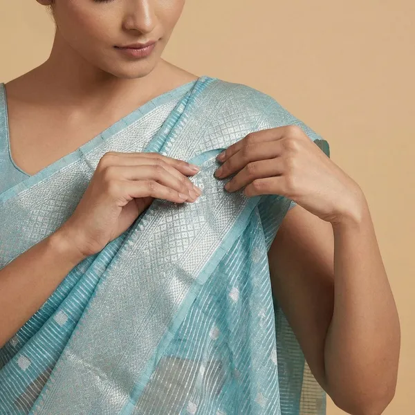 Sky_Blue_Banarasi_With_Silver_Zari_Work_Silk_Saree_For_Women