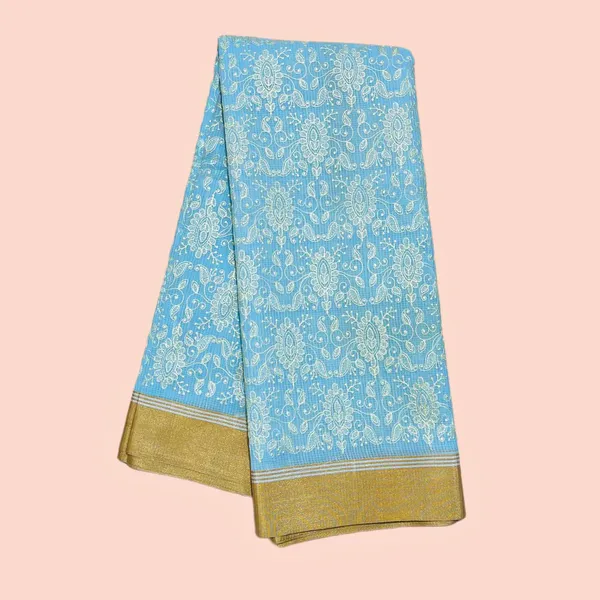 Sky_Blue_Banarasi_With_Golden_Border_Silk_Saree_For_Women