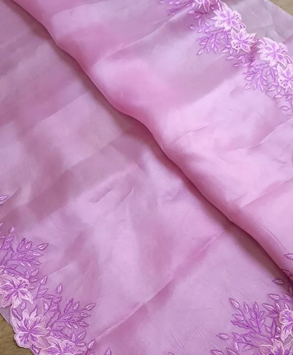 Pink_Lavender_Embroidered_Organza_Unstitched_Fabric_Material_Silk_Saree_For_Women