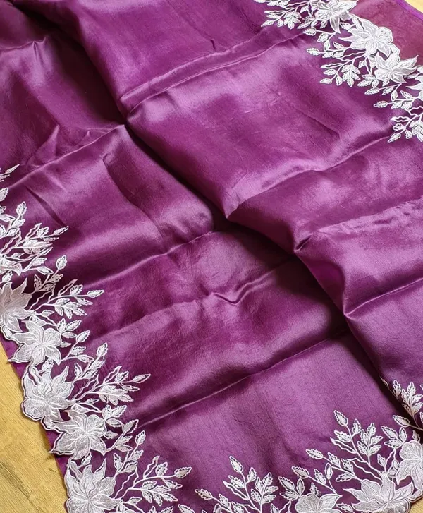 Purple_With_Silver_Floral_Embroidery_Border_Silk_Saree_For_Women