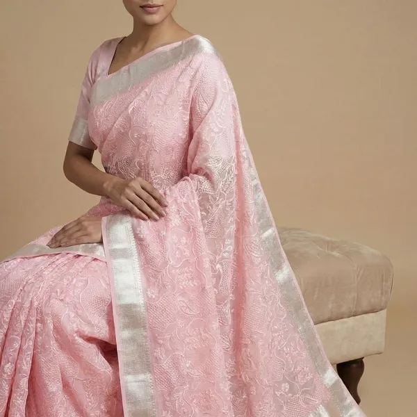 Golden_Elegant_Embroidered_With_Border_Silk_Saree_For_Women