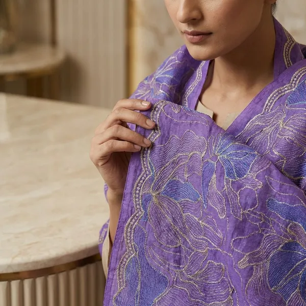 Purple_Embroidered_Fabric_With_Silver_Floral_Design_And_Scalloped_Border_Silk_Saree_For_Women