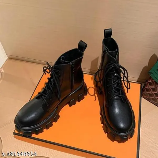 Black_Synthetic_Ankle_Boot_For_Women