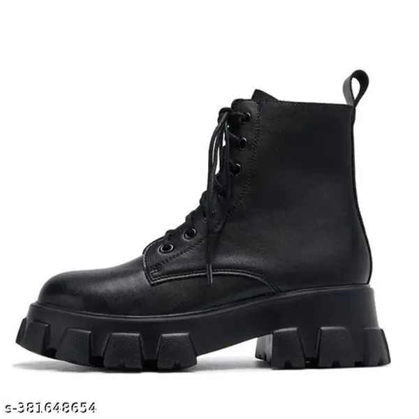 Black_Synthetic_Ankle_Boot_For_Women