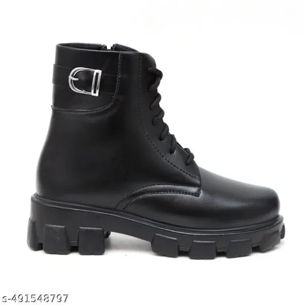 Black_Synthetic_Ankle_Boot_For_Women