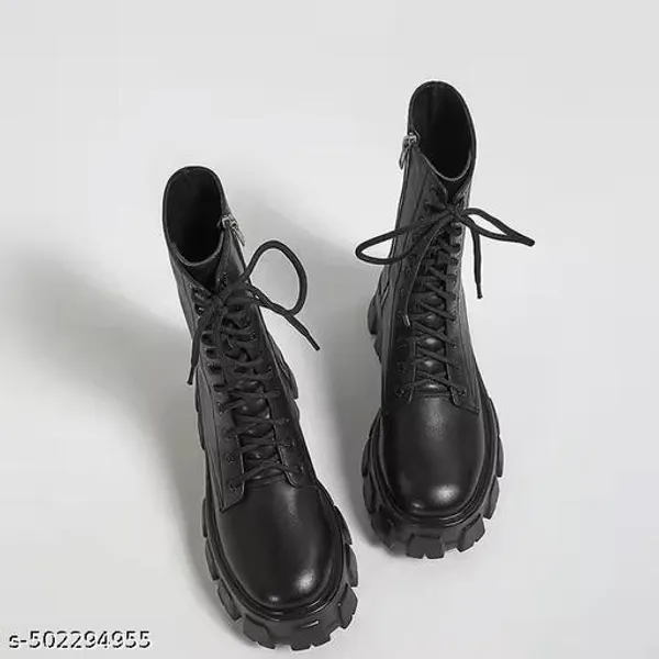Black_Synthetic_Ankle_Boot_For_Women