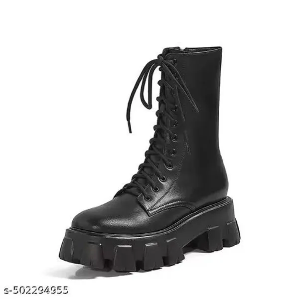 Black_Synthetic_Ankle_Boot_For_Women