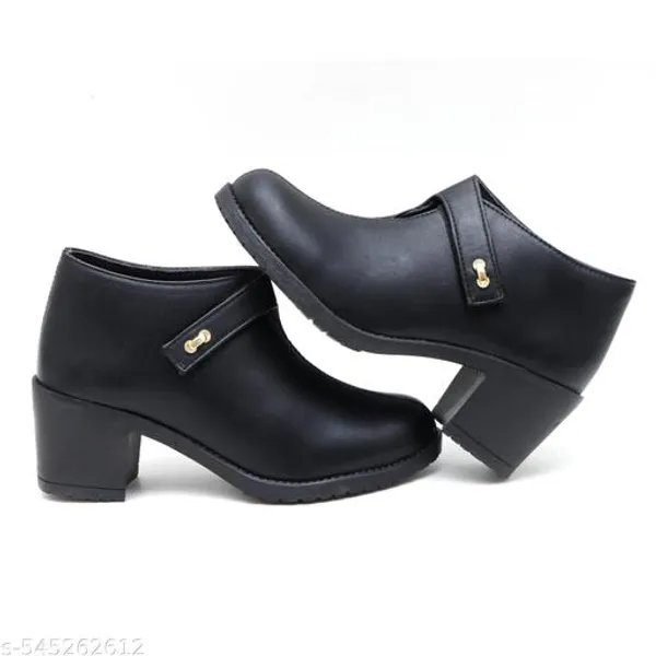 Black_Synthetic_Ankle_Boot_For_Women