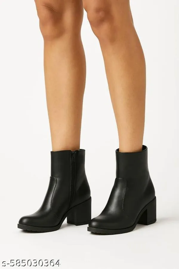 Black_Synthetic_Ankle_Boot_For_Women