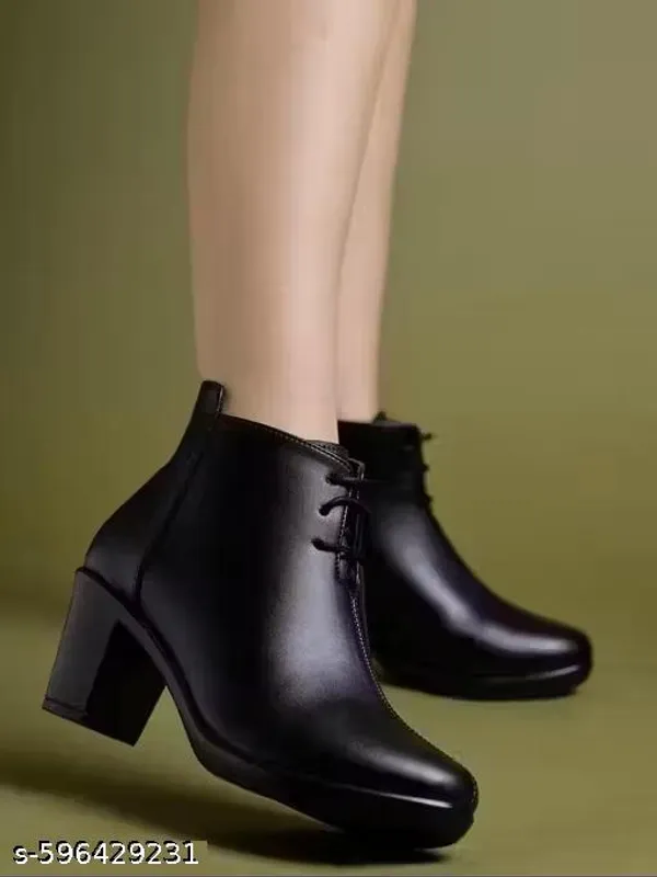 Black_Synthetic_Ankle_Boot_For_Women