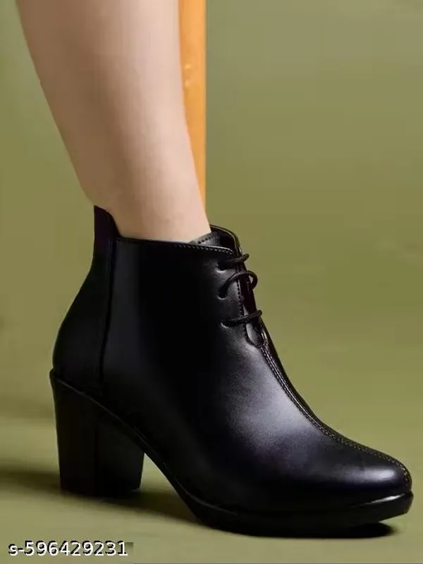 Black_Synthetic_Ankle_Boot_For_Women