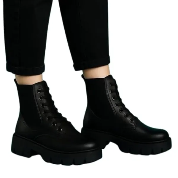 Black_Synthetic_Ankle_Boot_For_Women
