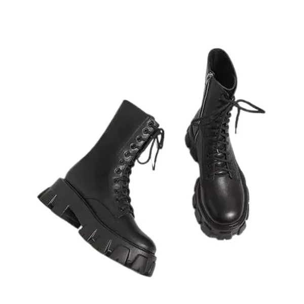 Black_Synthetic_Ankle_Boot_For_Women