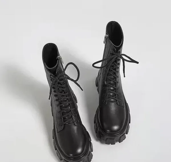 Black_Synthetic_Ankle_Boot_For_Women