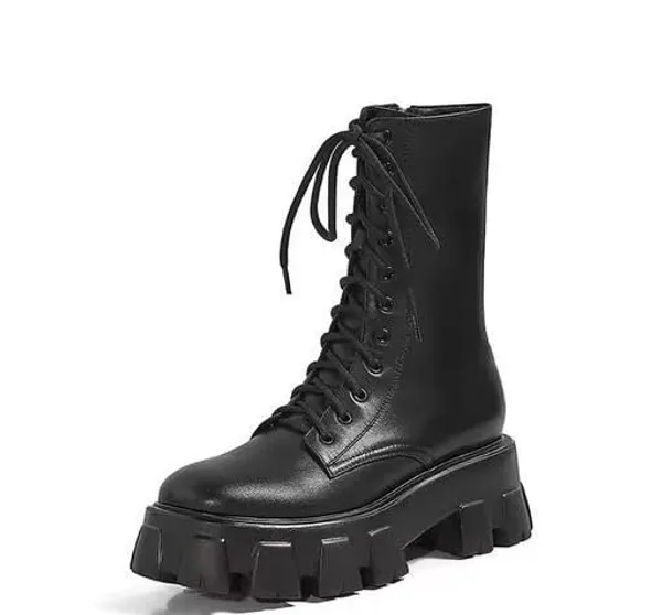 Black_Synthetic_Ankle_Boot_For_Women