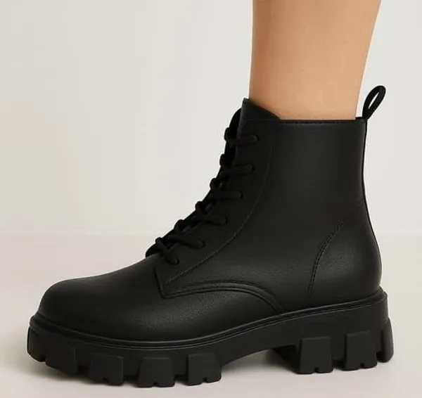 Black_Synthetic_Ankle_Boot_For_Women