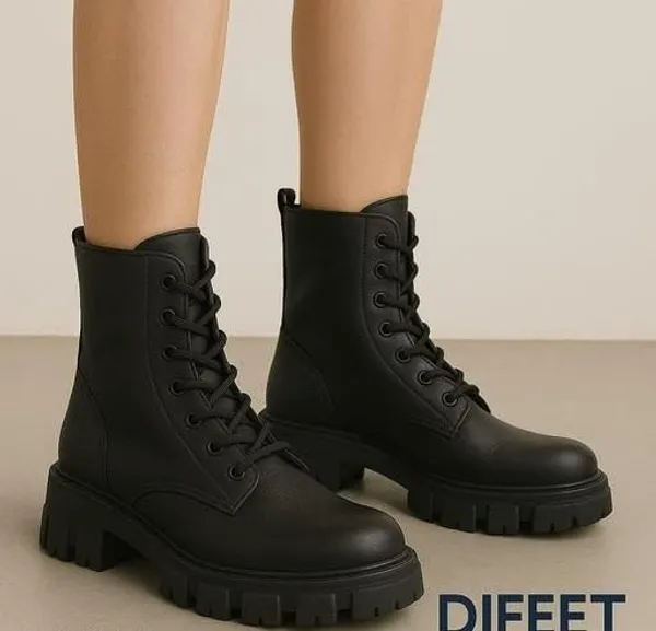Black_Synthetic_Ankle_Boot_For_Women
