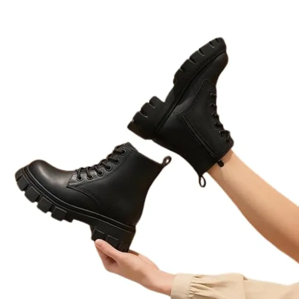 Black_Synthetic_Ankle_Boot_For_Women