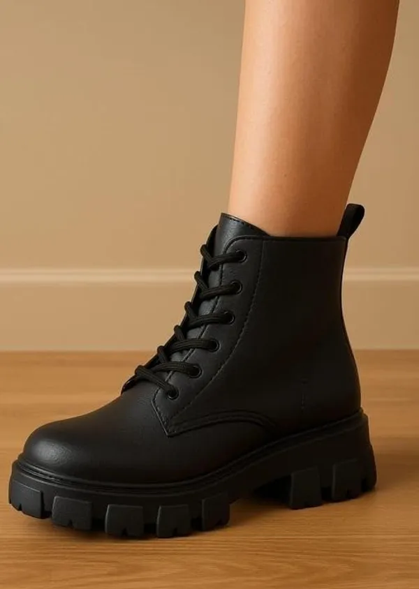 Black_Synthetic_Ankle_Boot_For_Women