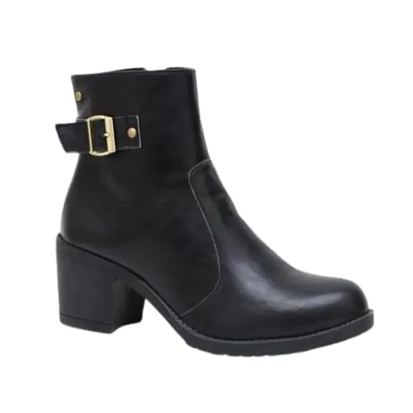 Black_Synthetic_Ankle_Boot_For_Women
