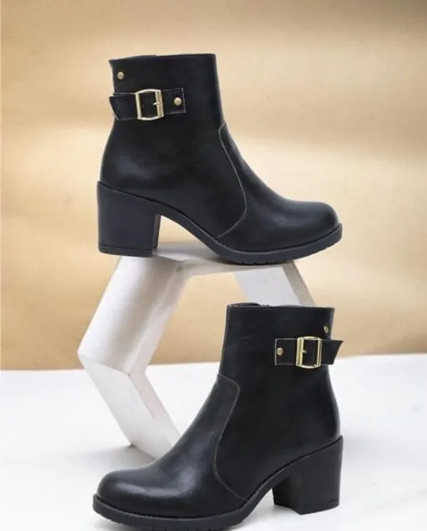 Black_Synthetic_Ankle_Boot_For_Women