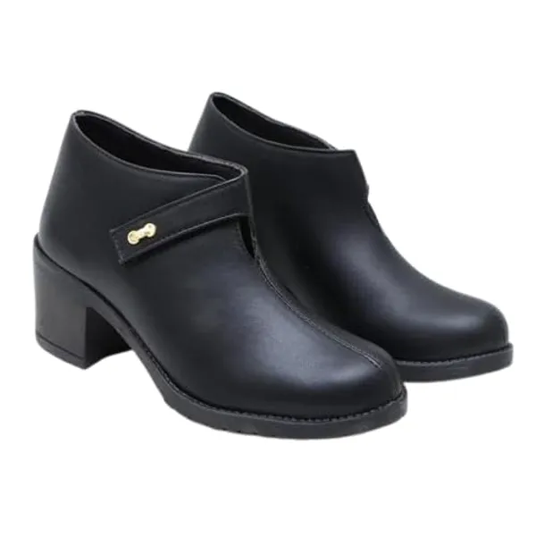 Black_Synthetic_Ankle_Boot_For_Women