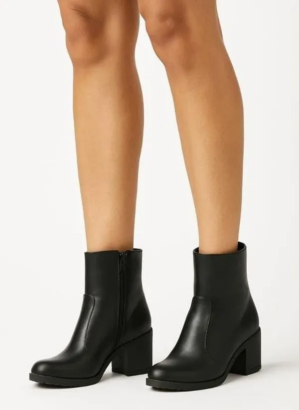 Black_Synthetic_Ankle_Boot_For_Women