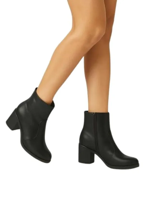 Black_Synthetic_Ankle_Boot_For_Women
